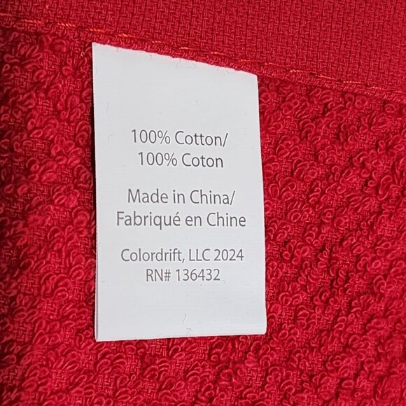 Colordrift Shabby Chic Cotton Kitchen Towel Set 3pc Red and White 18x28in - Picture 8 of 10